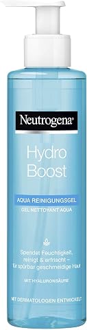 Neutrogena Hydro Boost Aqua Gel limpiador facial suave con ácido hialurónico y glicerina para todos los tipos de piel, 200 ml
