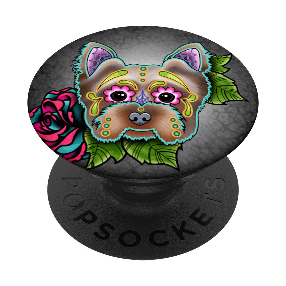 Colorful Floral Skulls Dia De Los Muertos PopSockets PopGrip