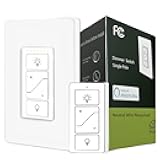 Smart Wall Dimmer Switch,Single Pole Dimmer with a Wireless Remote,No Wiring DIY Wireless 3-Way Dimmer,Dimming Remote & Voice Control,Bluetooth Work with Amazon Alexa Only