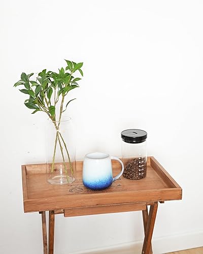 Miniatura 5 de Bosmarlin Taza grande de café de cerámica, 23 onzas, apta para microondas y lavavajillas, taza de té grande de gran tamaño, esmalte reactivo (azul)