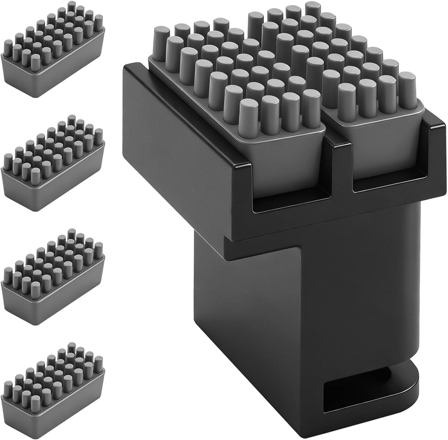 Nozzle Brush Kit for Bambu-Lab P1S/P1P/X1C/X1E 3D Printers with 4 Nozzle Brush, Plug and Play, Nozzle Wiper Cleaning Brush Heads for 3D Printer Filament Residue Clean
