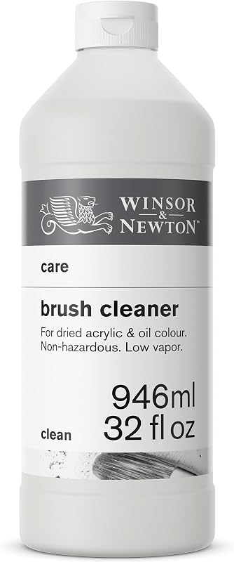 Winsor & Newton Brush Cleaner & Restorer, 32.0-oz Bottle | Biodegradable, Non-flammable, non-abrasive, low vapor; safely and easily cleans both natural & synthetic brushes
