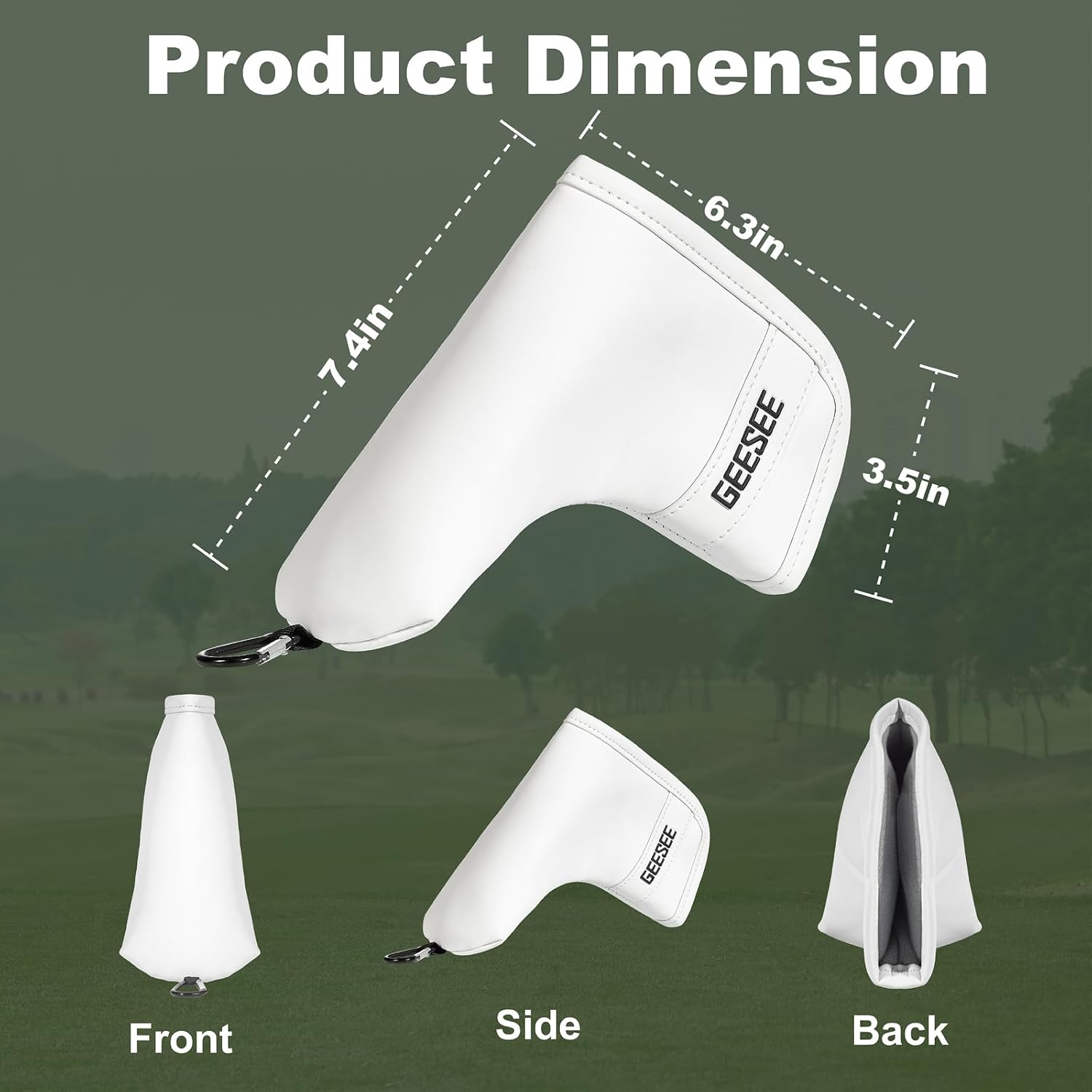 Golf Putter Cover with Premium PU Leather, Magnetic Putter Headcover, Mallet Blade Putter Cover with Soft Lined Design for Secure Fit, Durable Putter Cover for Mallet Putters Golf Clubs- 1 Pack