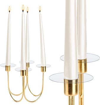 Vesici 100 Pieces Candle Drip Protector Bobeches Clear Candle Rings for Candlestick Holders Round Plastic Wax Catchers for Wax Protectors Church Service Wedding Party Home