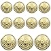 11 Pieces Metal Blazer Button Set - Eagle Badge - For Blazer, Suits, Sport Coat, Uniform, Jacket (Gold)