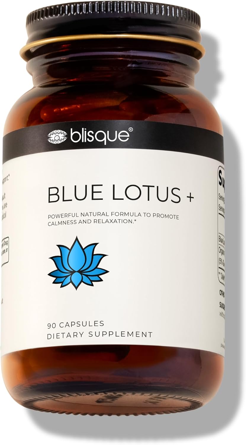 Blisque - Natural Blue Lotus Extract | Vegan and Non-GMO | 90 Capsules | with Organic Ginger Extract
