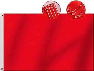 Heavy Duty Solid Red Flag 3x5 Ft, Longest Lasting Oxford Nylon 210D|Four Rows Stitching Fly Ends|DIY Plain Red Flags Decoration Gift Yard House Banner