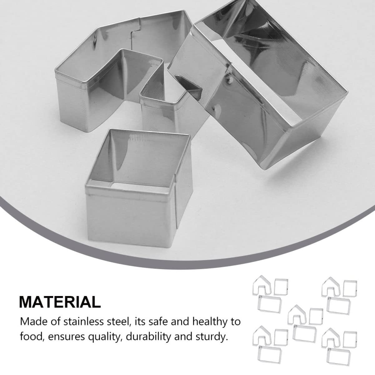 ABOOFAN Emporte-pièce en Acier Inoxydable 15 Pcs Forme Maison Biscuit de Noël, 5 Sets Moule à Biscuits Créatif et Mini pour Pâtisserie DIY et Décoration de Fête