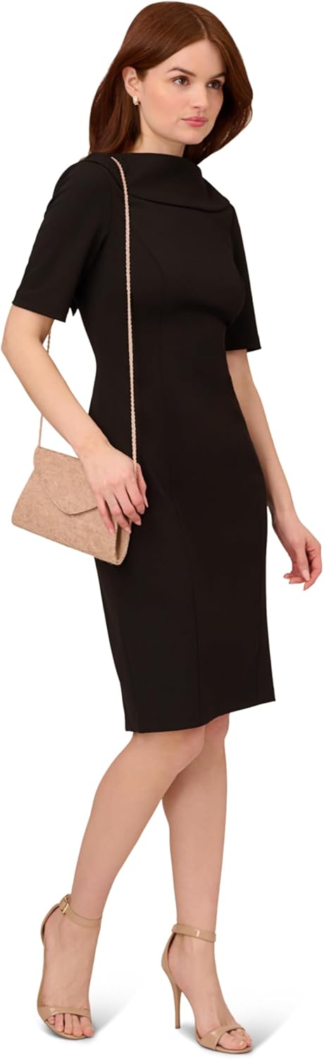Adrianna Papell Womens Roll Neck Sheath with V Back