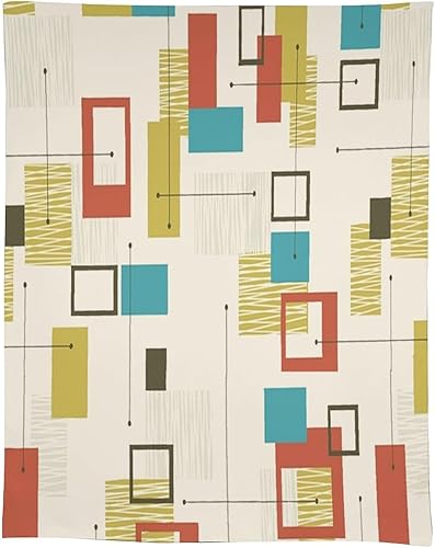 Miniatura 1343 de Mantel floral hippie, diseño retro de los años 70, naranja, rosa, azul, floral, bohemio, estampado estético de margaritas, para fiesta, picnic