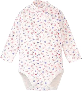 Infant Baby Boys Girls Long Sleeves Thermal Onesies Turtle-Neck Baby Bodysuit Fall Winter Clothes Outfit