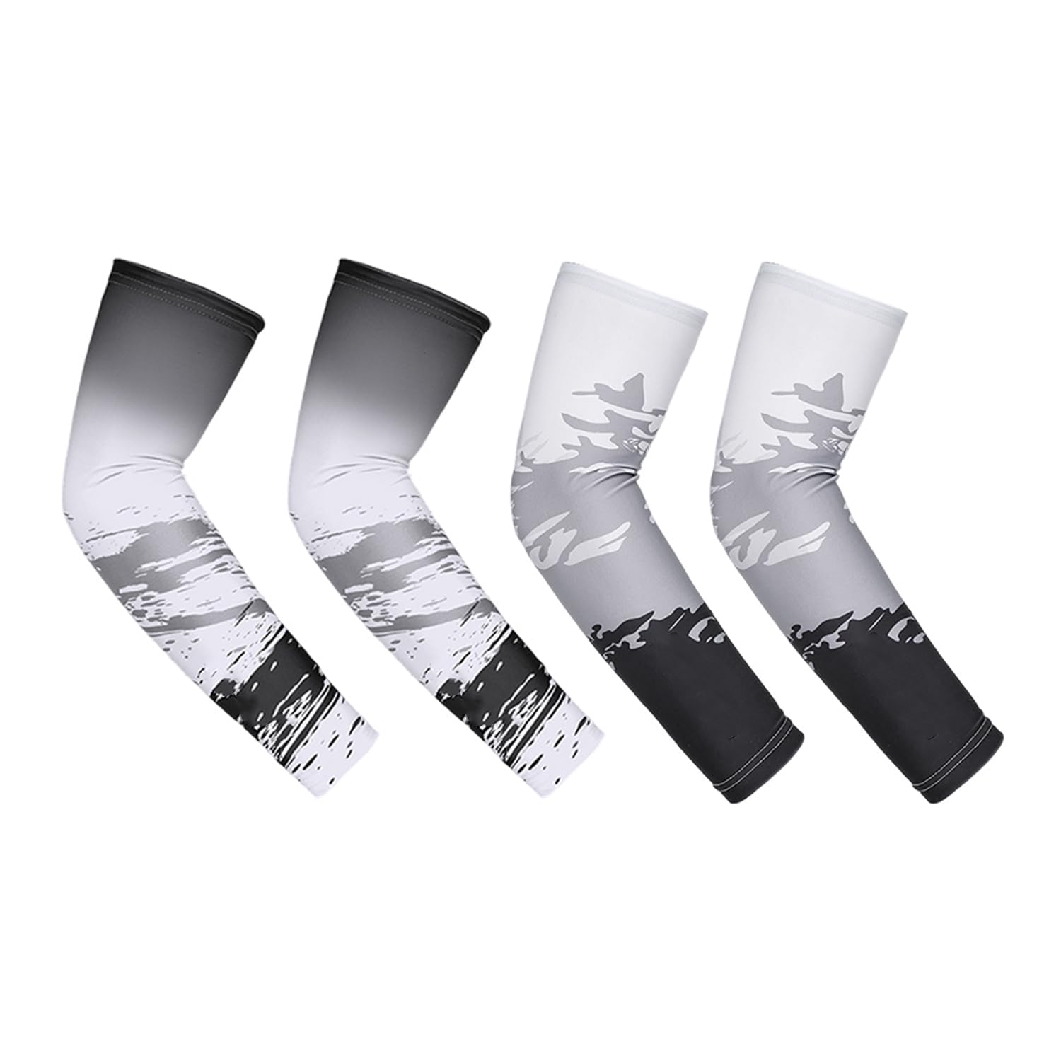 Ejufns Unisex Black Gray 2-Piece Sleeves, Sports Sunscreen Sleeves, Fashion Cycling Ice Sleeves, Mountaineering Arm Guards, Summer Uv Protection (Black, Gray).