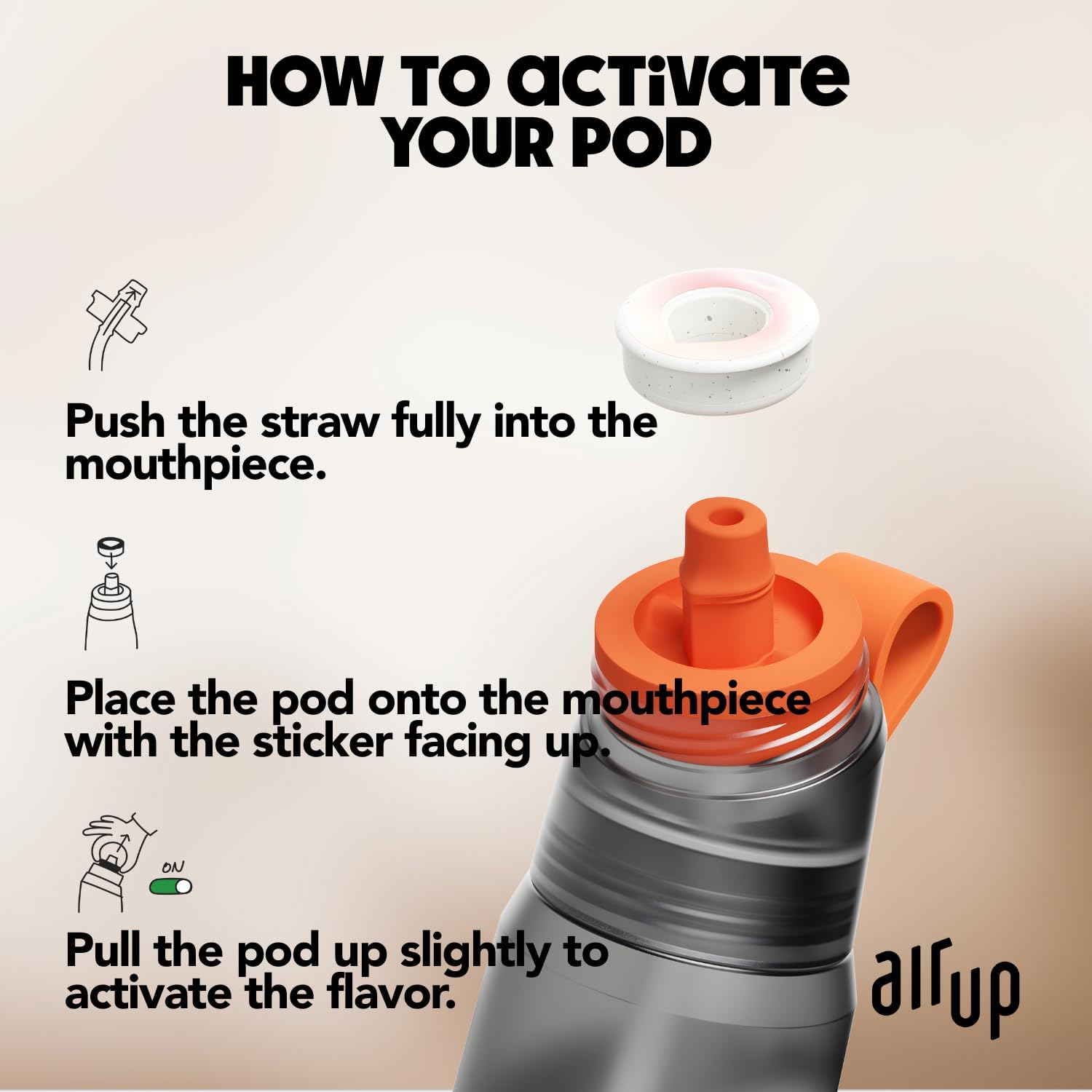 air up® water bottle (22oz) for school, sports, gym | includes 5 scent pods & straw | flavored bottle in grey – also for kids, boys, girls | no calories, sugar-free and suitable for carbonation - Image 4