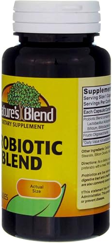 Miniatura 5 de Nature's Blend Mezcla probiótica 2 millones de CFU 100 cápsulas, color blanco