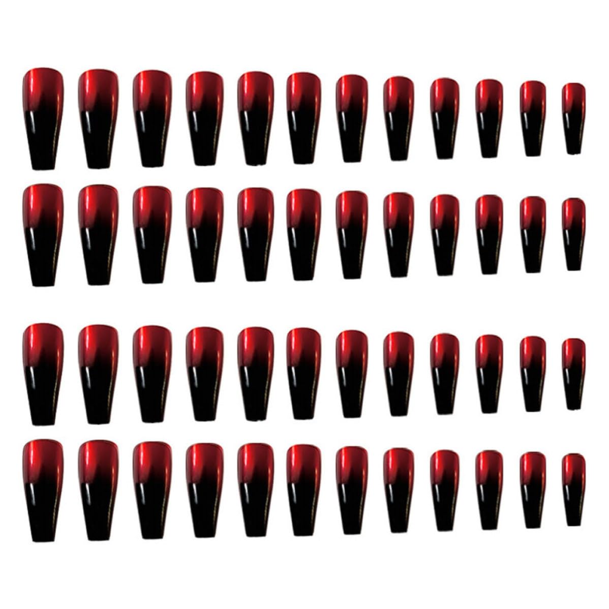 Press on Nails Plastic Fake Nails Full Cover 48pcs Long Ballerina 2 Box and Wedding Use
