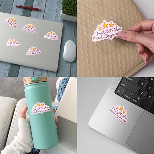 Miniatura 4 de 3 calcomanías inspiradoras de 3 pulgadas con texto en inglés "Don't Let The Hard Days Win" (Don't Let The Hard Days Win) para laptop, botella de