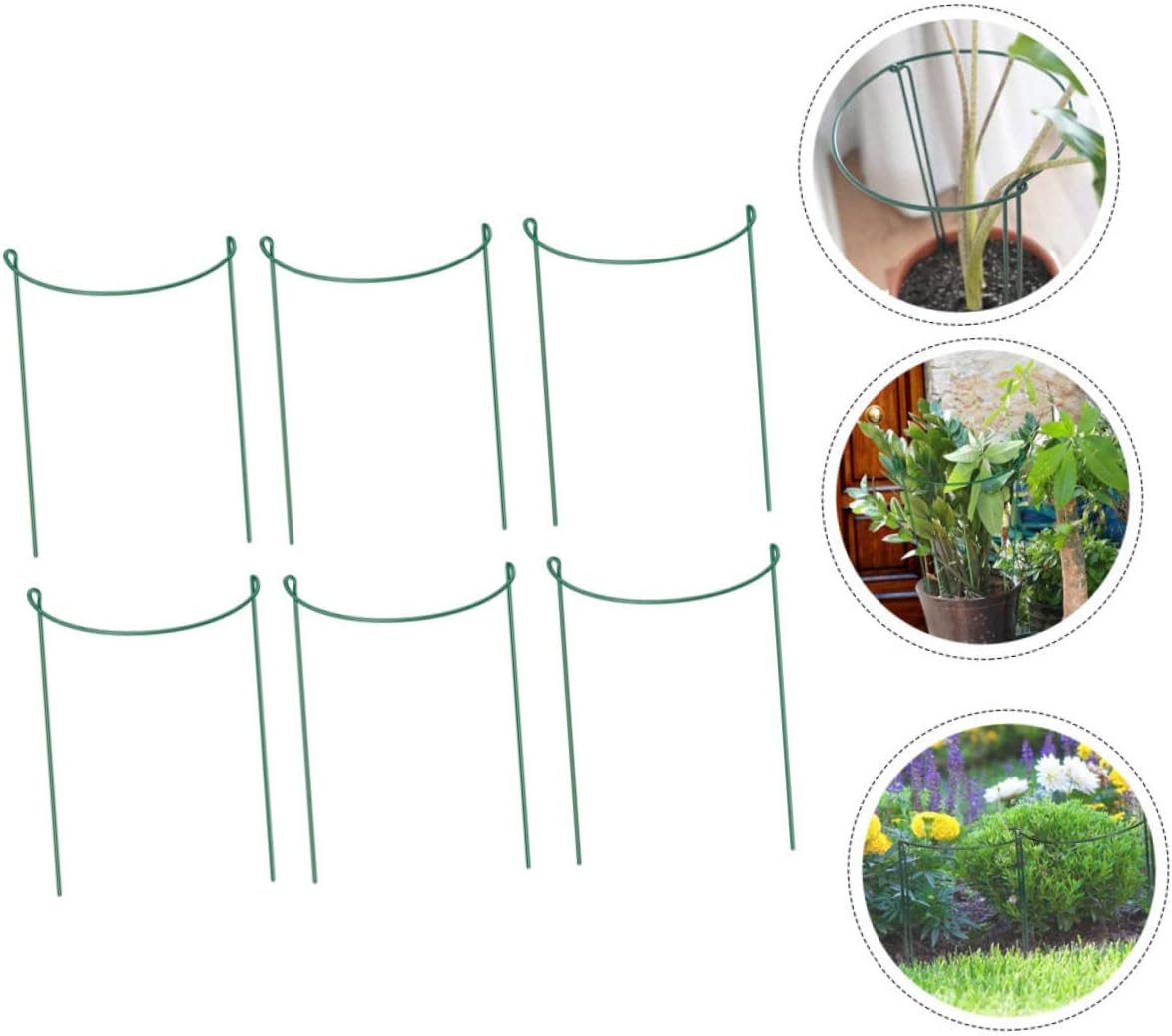 6pcs Plant Support Stands Flower Trellis Potted Plant Supports Half Round Design