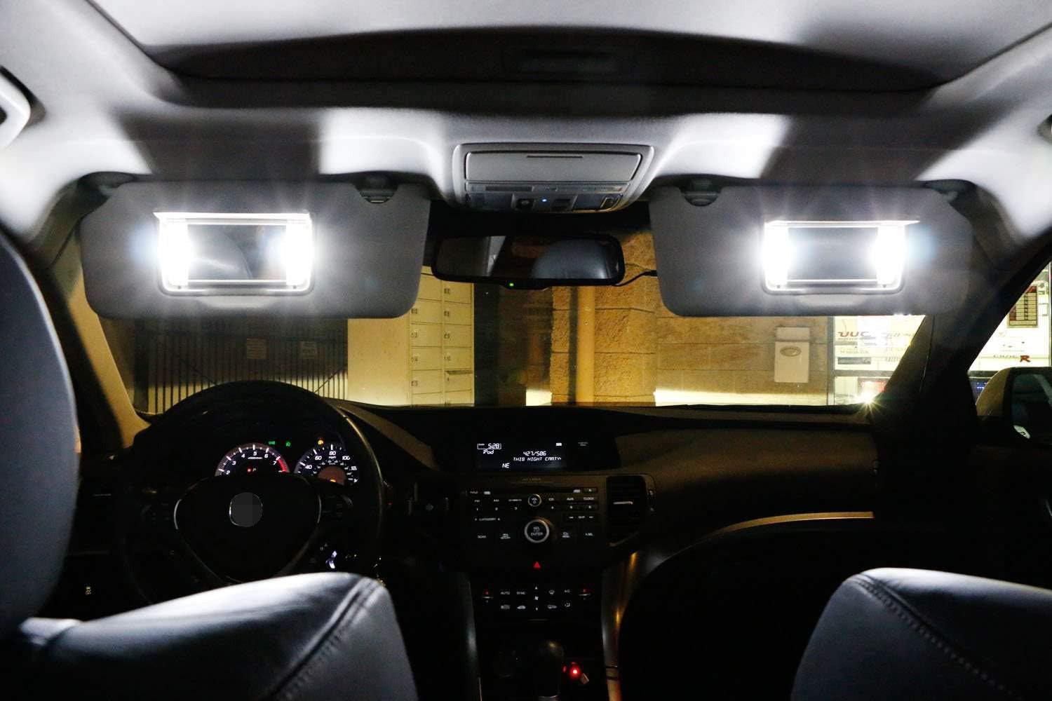 iJDMTOY 4pcs Extremely Bright 9-SMD 29mm 6614 LED Replacement Bulbs Compatible With Car SUV Truck Sunvisor Flips Vanity Mirror Lights, Xenon White