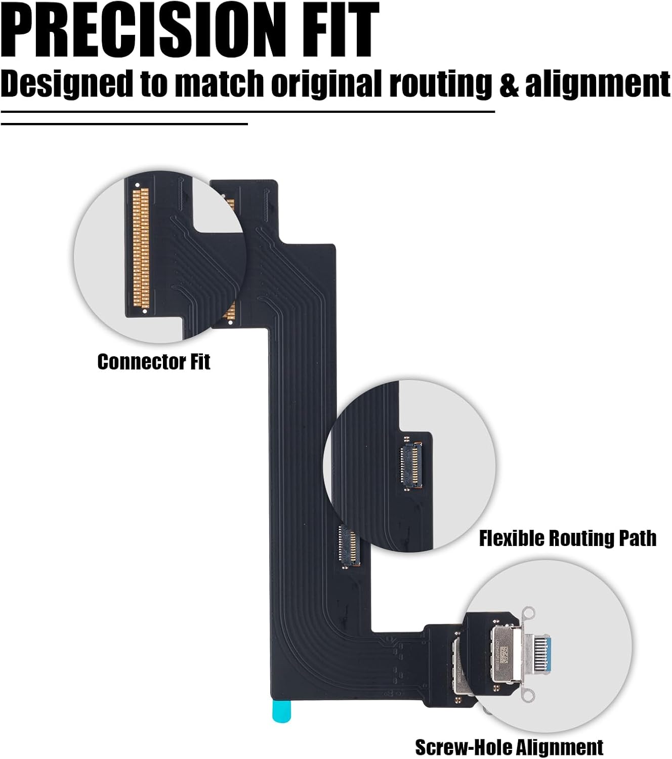 Charging Port Replacement for iPad Air 5th Gen 10.9in Charger Port Flex Cable for iPad Air 2022 Dock Connector Module Replacement Compatible with: A2588 (Blue WiFi Version)