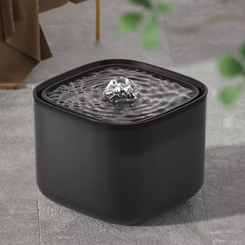 Image of Pet Water Fountain Super Silent - Water Fountains for All Pets Indoor - Suitable for Cats, Birds, Rabits and Dogs (Anthracite Grey, 3L)