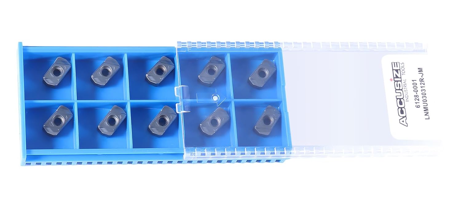 Accusize Industrial Tools LNMU030312R-JM Carbide Inserts, TiALN Coated, 10Pcs/Box, 6128-0001x10