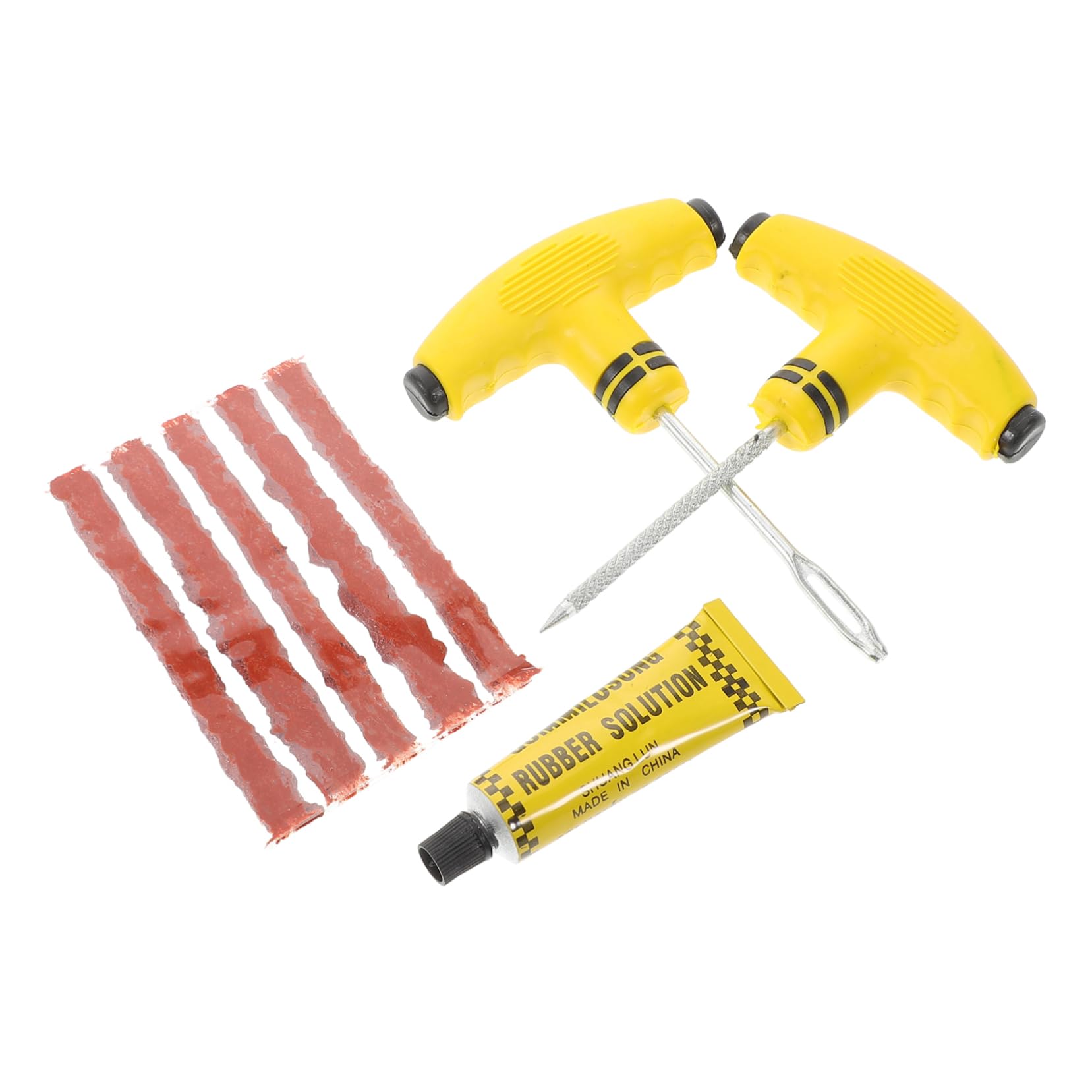 ABOOFAN 1Set Motorcycle Tire Repair Kit Heavy Duty Handle Tire Plug Kit for Tubeless Tires Quick Emergency Puncture Repair Tools for Motorcycles Electric Vehicles