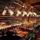 WINSOON Retro Industrial Steampunk LAMP Iron Pipe Island Ceiling Fixture Pendant Light Vintage (Bronze)