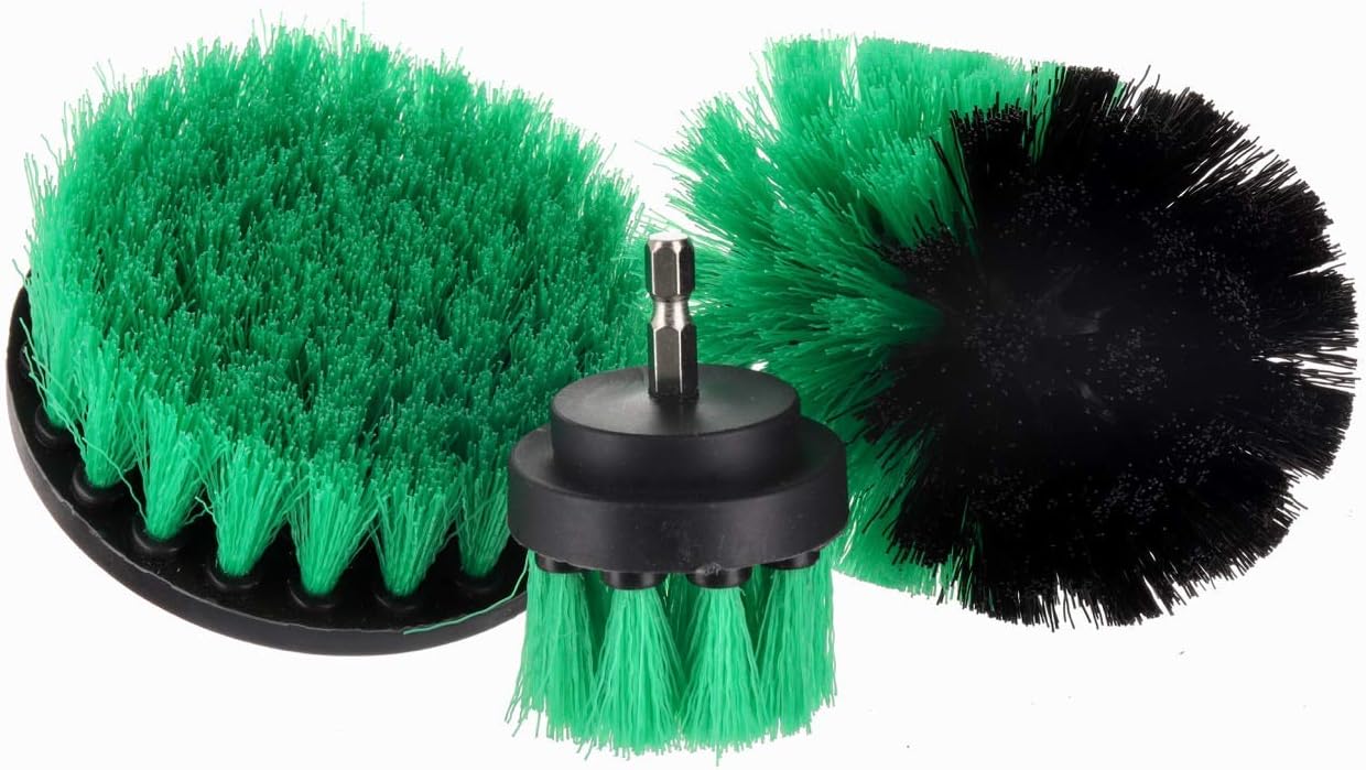 DRILL BRUSH 360 Drill Attachments 3 Pack kit - Power Scrubber Brushes for Drill- All Purpose Cleaning Set for -Kitchen, Bathroom Surfaces,Shower, Tub, Tile,Wall, Stove top,Sink and More