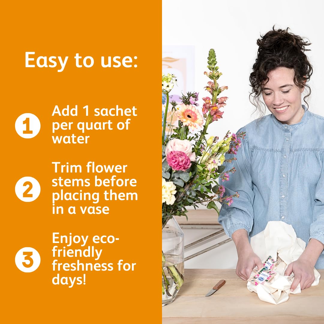 Chrysal Recyclable Paper Flower Food Packet - 100 ct, for 1L of Water