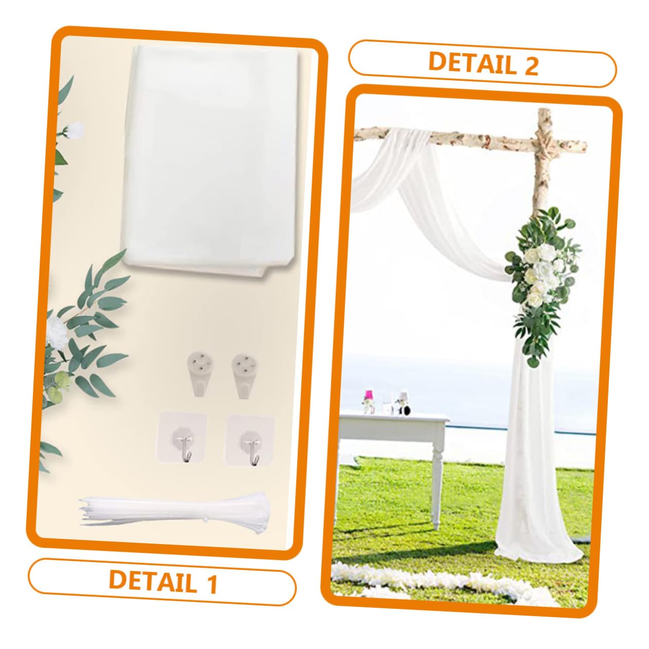 Cabilock Kunstblumen für Grabgestecke als Dekorative Hochzeitsbögen Blumenbogen mit Künstlichen Seidenblumen und Gauze für Elegante Gartenzeremonien