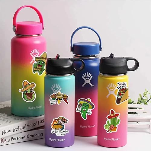 Miniatura 7 de Calcomanías de comida mexicana  50 calcomanías de vinilo impermeables para botellas de agua, bicicleta, laptop, refrigerador, equipaje, teléfono