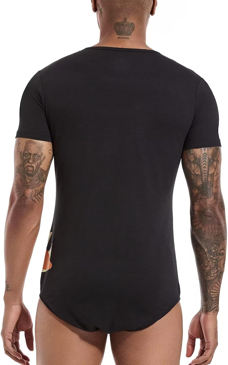 Landofgenie Mens Short Sleeve Onesie One Piece Pajamas Top Romper for Men Cute Print Bodysuit - Dinosaur Andy - Image 6