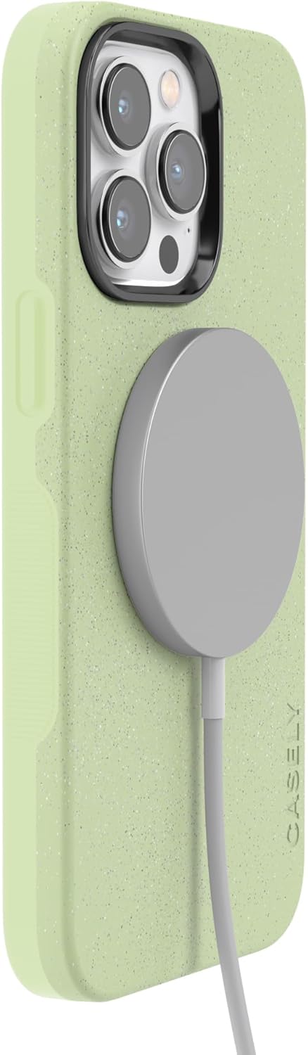 Casely iPhone 14 Pro Max Case | Kiwi Kiss | Matcha Green Shimmer | Bold Protective Design | Compatible with MagSafe