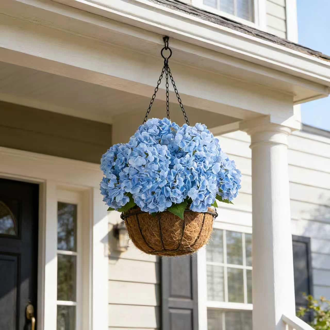 INXUGAO Artificial Flowers Fake Outdoor Hydrangea Bouquets with Long Stems, 3Pcs 18" Faux Light Blue Hydrangeas with Latex Real Touch for Outdoors, Wedding, Baby Shower and Party Decor