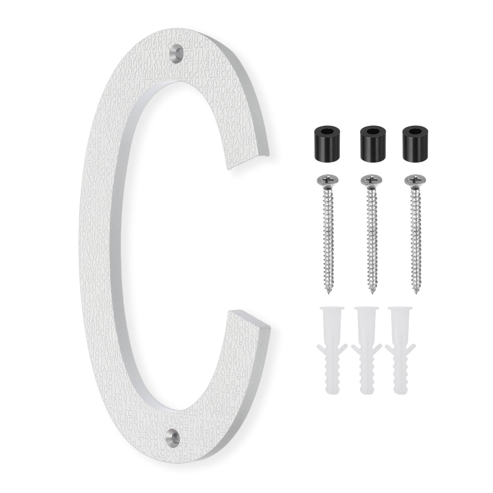 Numéro de maison 10 inch flottant argenté en acier avec vis de fixation