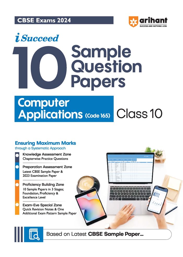 Arihant CBSE Sample Question Papers Class 10 Computer Application Book for 2024 Board Exam