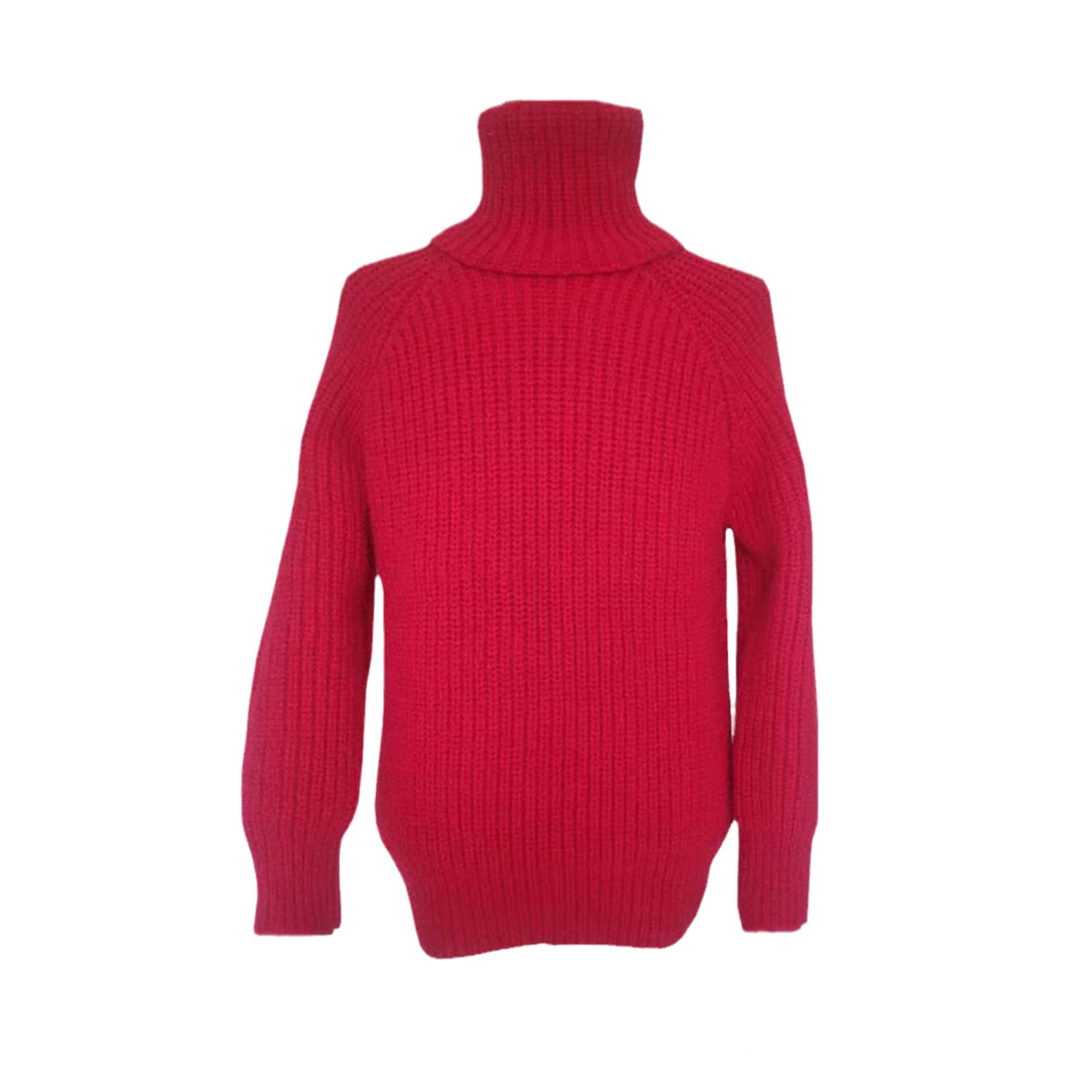 Vogrtcc Suéter grueso del suéter del invierno del cuello alto de los hombres, rosso, XXXL