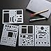 Bullet Journal Stencil Set 4 Pack - Banners, Dividers, Icons Fits Leuchtturm & Moleskine A5 Notebooks, Best Used with Huhuhero Fineliners & Sakura Micron Pens, 5 X 7 inches