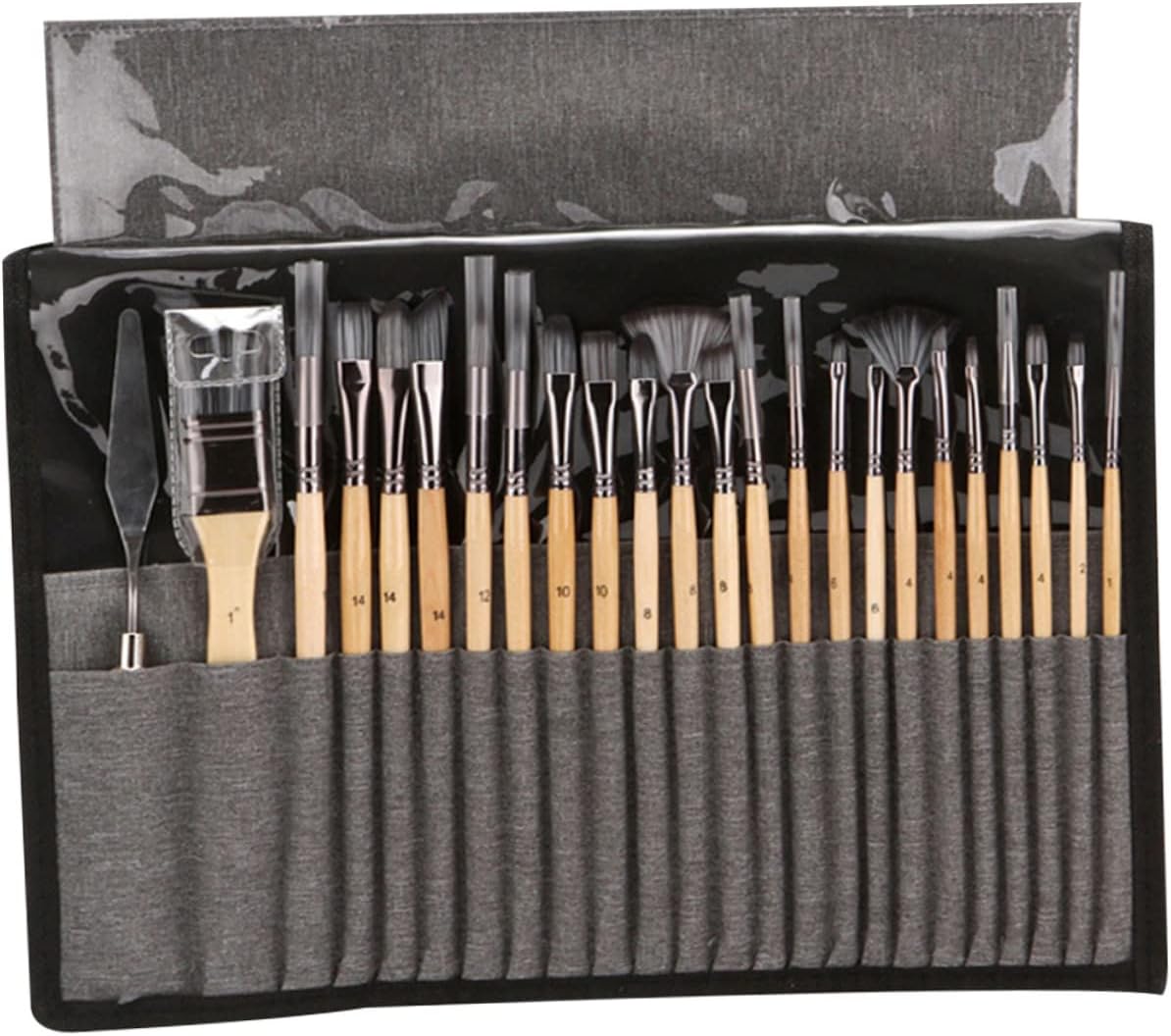 Watercolor Painting Tools 24pcs Brush Set Nylon Paintbrushes for Acrylic Oil Art Student Accessories