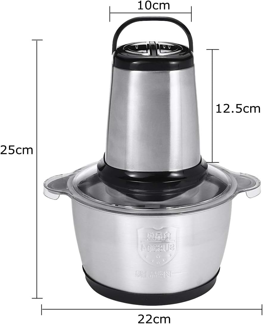 500W 2L Stainless Steel Electric Automatic Multifunctional Household Meat Grinder Mincer Food Chopper