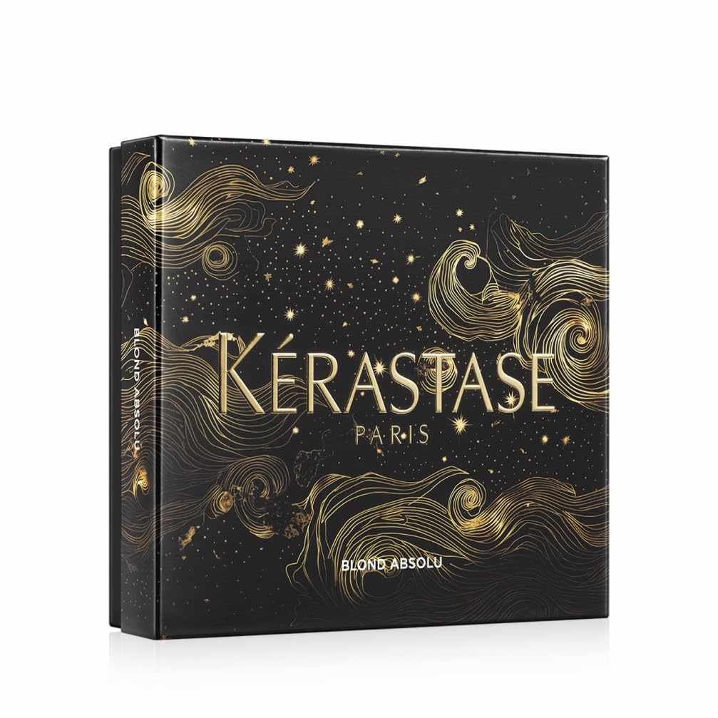 KÉRASTASE Blond Absolu - Coffret de Fin d'Année - Bain Lumière + Fondant Cicaflash + Sérum Cicaplasme - Fortifie & Illumine - Acide Hyaluronique & Edelweiss - Cheveux Blonds Décolorés ou Méchés