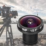 .8mm 180° Lentille de panneau Fisheye pour IP/CCTV Caméras – HD 5MP Imagerie à large angle, Vis à montage automatique en acier au carbone inclus
