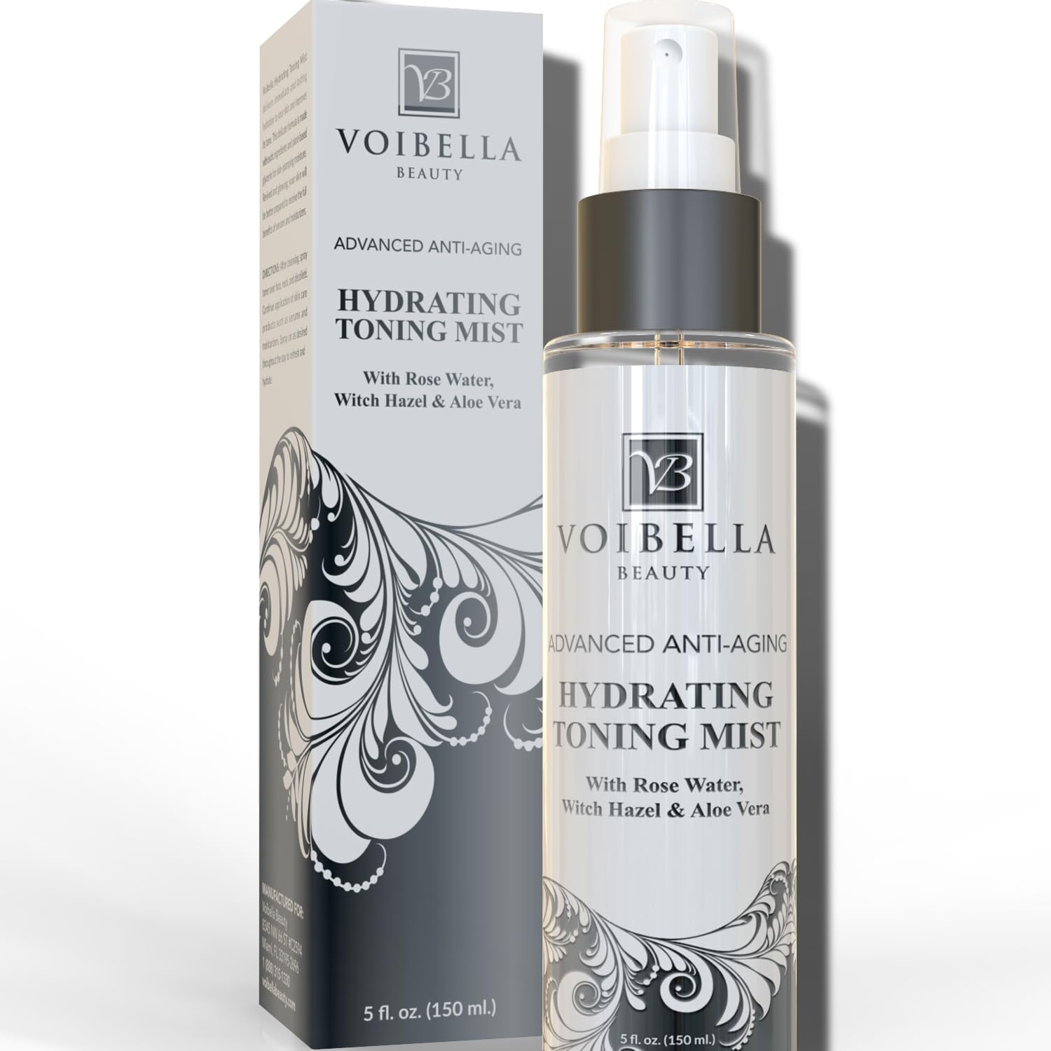 Organic Hydrating Toner for Face Anti-Aging - Rose Water, Witch Hazel & Aloe Vera Toning Facial Mist for Women. Natural Skin Moisturizing Rosewater Spray. Oil Free, Pure, Fresh & Pore Tight