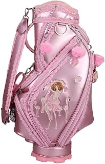 Heqianqian Golf Cart Bag Women's Golf Bag Embroidery Cute Golf Adult Golf Accessories Pink Golf Bag Bucket Bag Adult Golf Accessories Sport Riding Hybrid Golf Stand Bag Waterproof Golf Bag