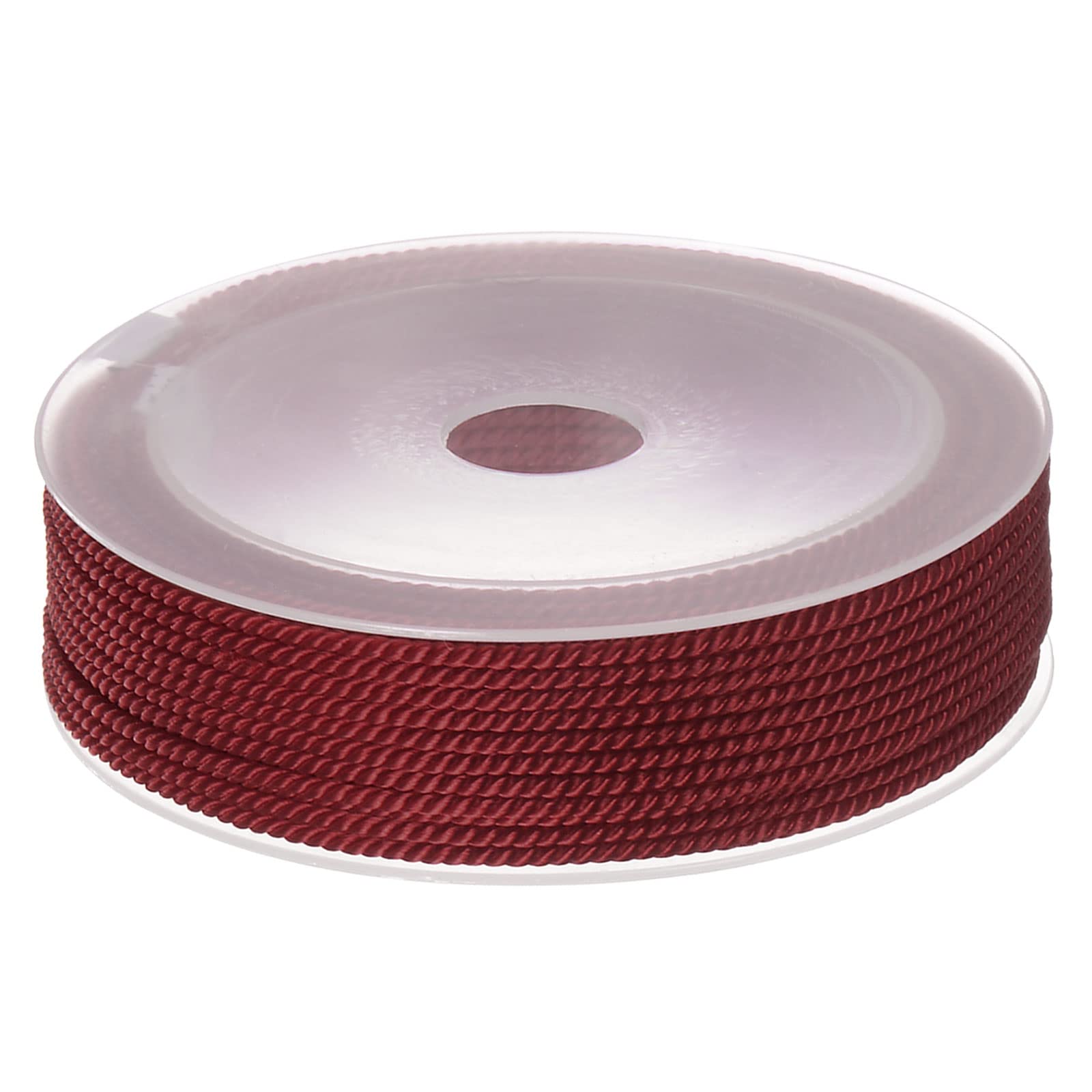 sourcing map Twisted Nylon Twine Thread Beading Cord 2mm 13M/43 Feet Extra-Strong Braided Nylon String for Crafting Bracelets Jewelry Making, Dark Red