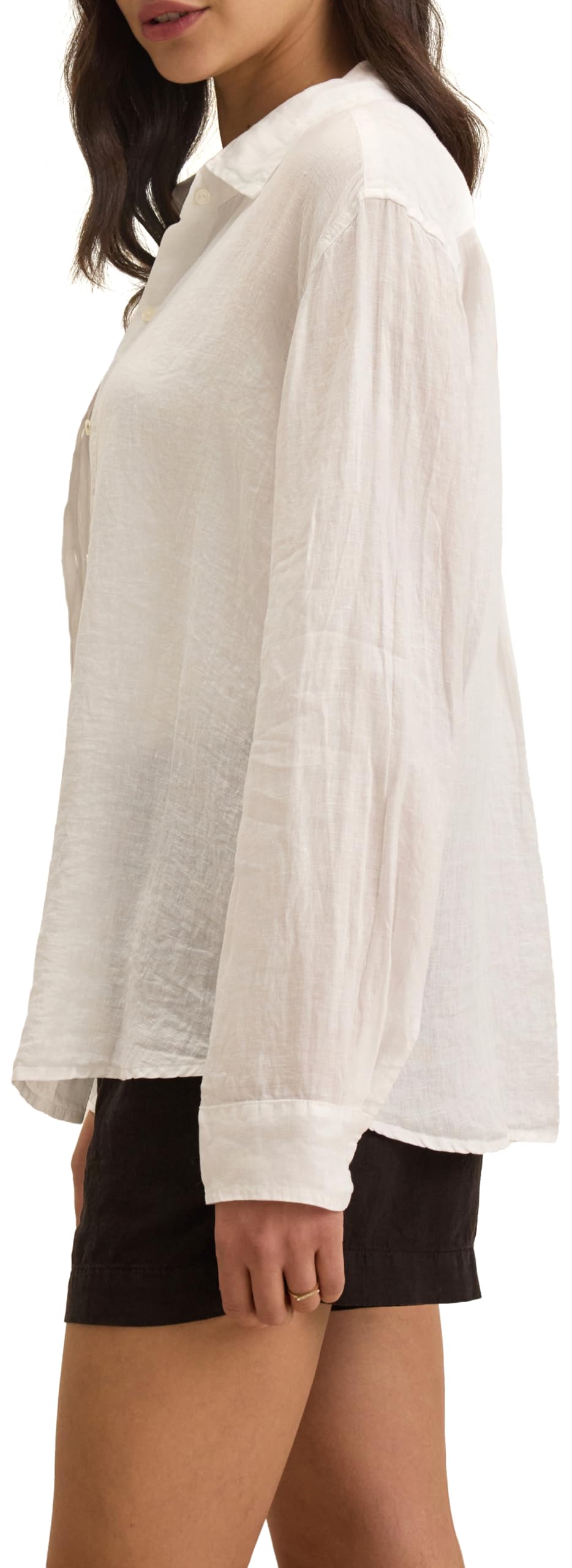Velvet by Graham & Spencer Damen Sisi Woven Linen Button Up Shirt by Cleo Wade Cleo Wade Sisi Hemd aus gewebtem Leinen mit Knopfleiste