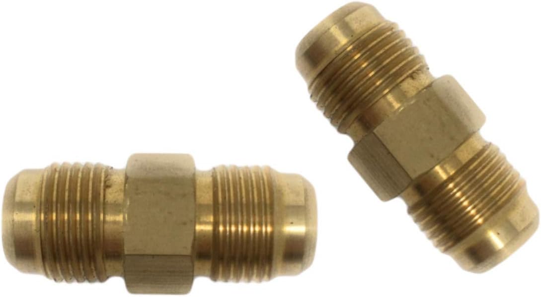 Male Union Connector 3/8" x 3/8" [42F06] 100% Brass Flared Tube Fitting, Union, 3/8" Male SAE 45 Degree PACK OF 100