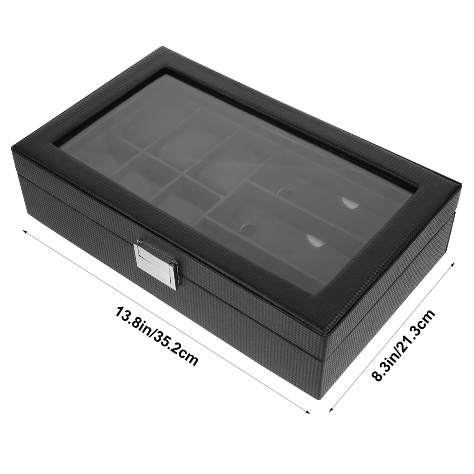 SHERCHPRY Brillenetui Organizer für Sonnenbrillen Uhrenetui Schmuckbox aus Hochwertigem Material Schmuckaufbewahrung für Zuhause und Unterwegs Robuste Aufbewahrungsbox