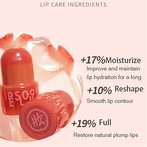 Miniatura 8 de Hezhuang Jelly - 2 unidades de gelatina de labios, brillo labial hidratante tintado, textura de gelatina de 12 horas de larga duración, hidratante