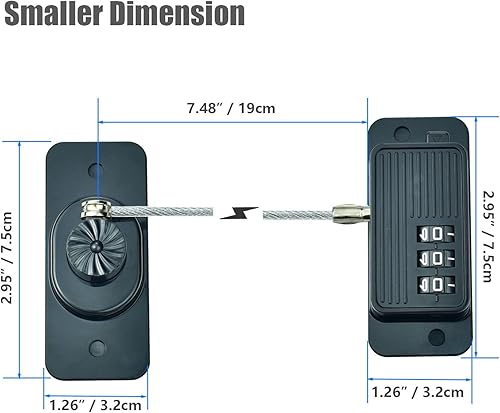 Miniatura 7 de Cerradura para puerta de nevera, seguridad infantil, combinación de casillero codificado resistente a prueba de niños, sin llaves, pestillo de